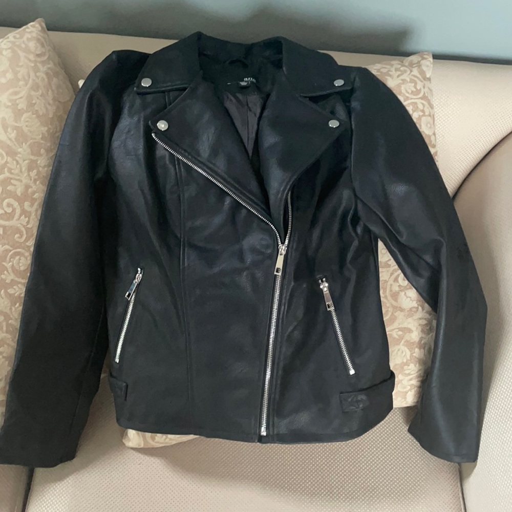 Black faux leather jacket
